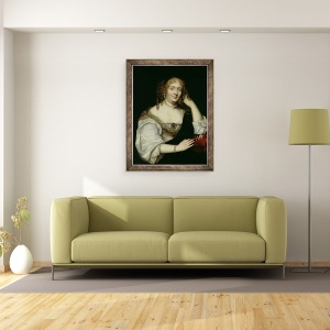 Tablou inramat - Scoala franceza - Portretul Mariei de Rabutin-Chantal 1626-97 Marchiza de Sevigne, 70 x 90 cm - Img 2