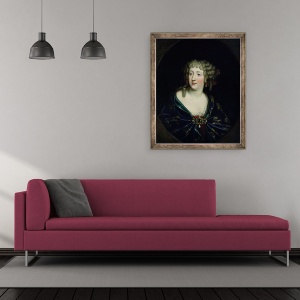 Tablou inramat - Scoala Franceza - Portretul Reginei Marie-Therese a Frantei 1638-83, 70 x 85 cm - Img 2