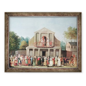 Tablou inramat - Scoala franceza - Spectacol de teatru la Targul Saint-Laurent, 60 x 80 cm