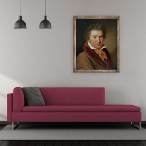 Tablou inramat - Scoala Germana - Ludwig van Beethoven 1770-1827, 50 x 60 cm - Img 2
