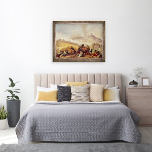 Tablou inramat - Scoala Italiana - Batalia de la Solferino, 70 x 90 cm - Img 3