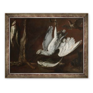 Tablou inramat - Scoala Italiana - Iepurele, lingura si peste, 70 x 90 cm
