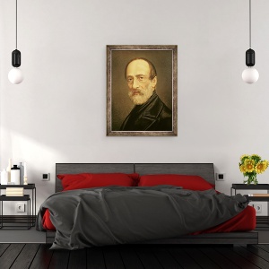 Tablou inramat - Scoala Italiana - Portret De Giuseppe Mazzini, 60 x 80 cm - Img 3