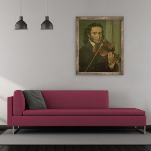 Tablou inramat - Scoala Italiana - Portret De Niccolo Paganini 1782-1840, 50 x 60 cm - Img 2