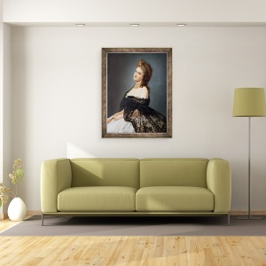 Tablou inramat - Scoala Italiana - Portret De Virginia Oldoini 1837-99 Contesa De Castiglione, 70 x 90 cm - Img 2