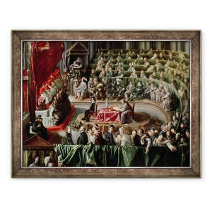 Tablou inramat - Scoala Italiana - Procesul lui Galileo, 70 x 90 cm