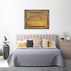 Tablou inramat - Scoala Italiana - Turneu in Piazza del Campo, Siena, 60 x 80 cm - Img 3