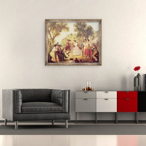 Tablou inramat - Scoala Mexicana - Un dans popular, 50 x 60 cm - Img 2