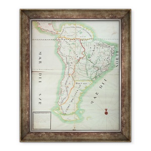 Tablou inramat - Scoala Spaniola - Harta Americii de Sud, 50 x 60 cm