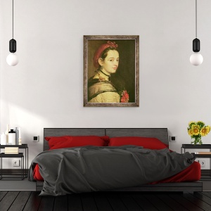 Tablou inramat - Scoala spaniola - Portretul unei femei, 60 x 80 cm - Img 3
