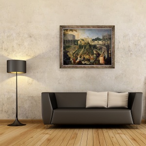 Tablou inramat - Sebastian Vrancx - O sarbatoare in parcul Ducelui de Mantua, 70 x 90 cm - Img 2