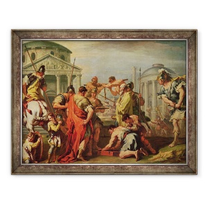 Tablou inramat - Sebastiano Ricci - Marcus Furius Camillus d.c.365 i.Hr. si Brennus fl.c.389 i.Hr., 60 x 80 cm