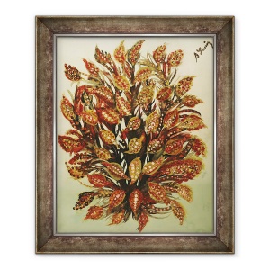 Tablou inramat - Seraphine Louis - Rodie pe fundal verde, 50 x 60 cm