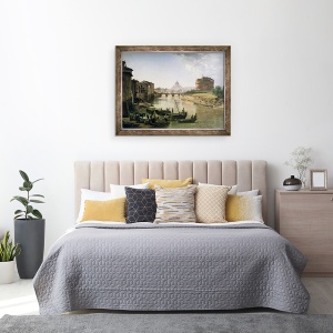 Tablou inramat - Silvestr Fedosievich Shchedrin - Noua Roma cu Castelul SantAngelo, 60 x 80 cm - Img 3