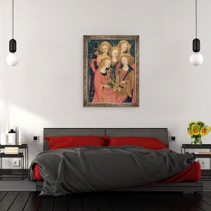 Tablou inramat - Stefano di Giovanni da Verona - Muzicieni inger, 70 x 90 cm - Img 3