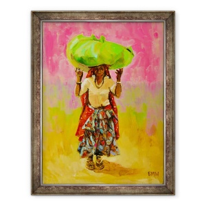 Tablou inramat - Sue Wales - Lucrator teren indian, 2020, 60 x 80 cm
