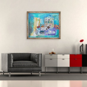 Tablou inramat - Sylvia Paul - Bucatarie pe litoral, 50 x 60 cm - Img 2