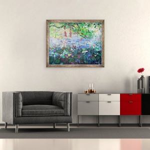 Tablou inramat - Sylvia Paul - Covor de Bluebells, 50 x 60 cm - Img 2