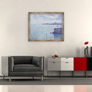 Tablou inramat - Theo van Rysselberghe - Barci cu vele intr-un estuar, 50 x 60 cm - Img 2
