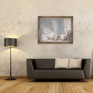 Tablou inramat - Thomas Rowlandson - Asistenta beata, 70 x 90 cm - Img 2