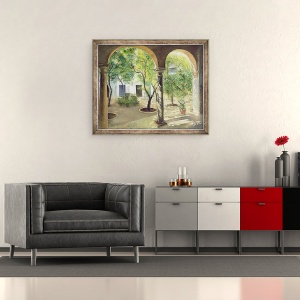 Tablou inramat - Timothy Easton - Curtea umbrita, Palatul Vianna, 50 x 60 cm - Img 2