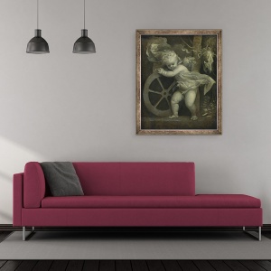Tablou inramat - Titian - Cupidon cu Roata Norocului, 50 x 60 cm - Img 2