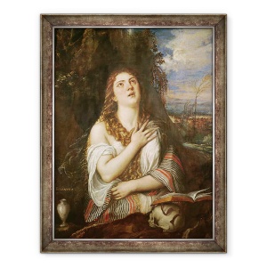 Tablou inramat - Titian - Maria Magdalena in Penitenta, 70 x 90 cm