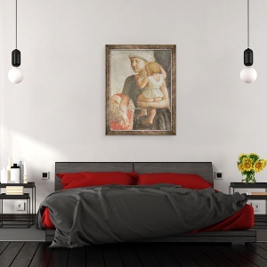 Tablou inramat - Tommaso Masaccio - Detaliu al femeii si copilului, de la Sf. Petru si Sfantul Pavel Distribuind pomana, 60 x 80 cm - Img 3