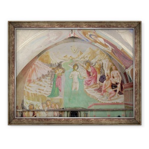 Tablou inramat - Tommaso Masolino da Panicale - Botezul lui Hristos, 60 x 80 cm