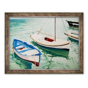 Tablou inramat - Tony Fandino - Barci la Skiathos VI, 70 x 90 cm