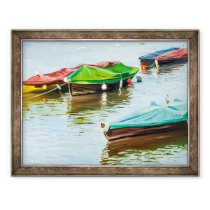 Tablou inramat - Tony Fandino - Barci pe Tamisa III, 60 x 80 cm