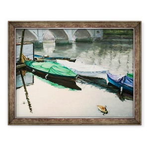 Tablou inramat - Tony Fandino - Barci pe Tamisa XII, 60 x 80 cm
