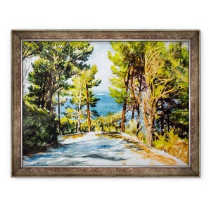 Tablou inramat - Tony Fandino - Drumul care duce la mare, Skiathos, 70 x 90 cm