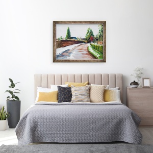 Tablou inramat - Tony Fandino - Drumul de iarna in Sevenoaks, 70 x 90 cm - Img 3