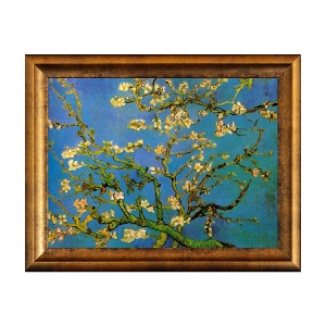Tablou Inramat - Van Gogh, Blossoming Almond Tree, Rama Auriu, 30 x 40 cm