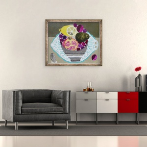 Tablou inramat - Vanessa Bowman - Fruitbowl pe placa de feriga, 50 x 60 cm - Img 2