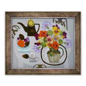 Tablou inramat - Vanessa Bowman - Nasturtiums si suc de fructe, 50 x 60 cm