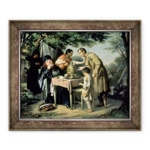 Tablou inramat - Vasili Grigorevich Perov - Bautura de ceai in Mytishchi, langa Moscova, 70 x 85 cm