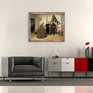 Tablou inramat - Vasili Grigorevich Perov - Guvernanta soseste la casa negustorului, 50 x 60 cm - Img 2