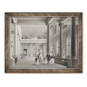 Tablou inramat - Vasili Semenovich Sadovnikov - Sala de intrare superioara a Academiei de Arte Frumoase din Sankt Petersburg, 60 x 80 cm