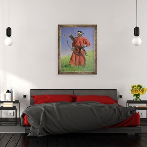 Tablou inramat - Vasili Vasilievich Vereshchagin - Bokharan Soldier Sarbaz, 60 x 80 cm - Img 3
