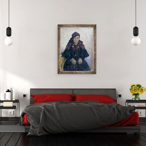 Tablou inramat - Vasilij Ivanovic Surikov - Portretul unei femei Cazac, 60 x 80 cm - Img 3