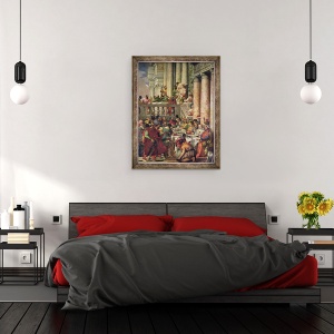 Tablou inramat - Veronese - Sarbatoarea casatoriei de la Cana, detalii din partea stanga, 60 x 80 cm - Img 3