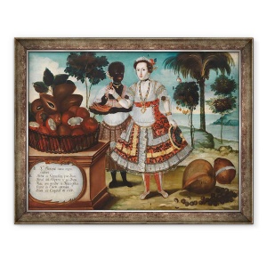 Tablou inramat - Vicente Alban - Femeie nobila cu sclavul ei negru, 60 x 80 cm