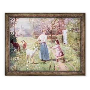 Tablou inramat - Victor Gabriel Gilbert - Oua de Paste in tara, 70 x 90 cm