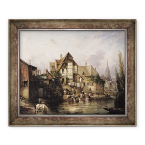 Tablou inramat - Victor Theophile Tesniere - Casa de spalatorie Petits Murs, 50 x 60 cm