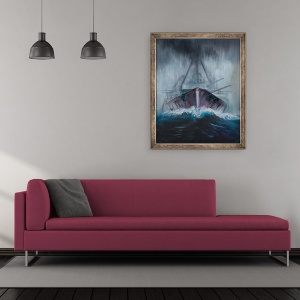 Tablou inramat - Vincent Alexander Booth - Battlecruiser Derfflinger 1918, 2016, 50 x 60 cm - Img 2
