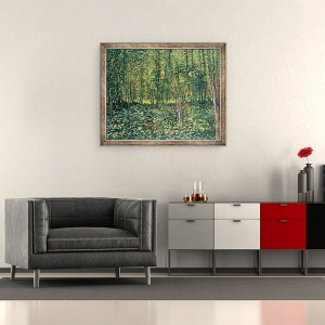 Tablou inramat - Vincent van Gogh - Copaci si subarbore, 50 x 60 cm - Img 2