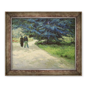 Tablou inramat - Vincent van Gogh - Gradina publica cu cuplu si brad albastru - Gradina Poetului III, 70 x 85 cm
