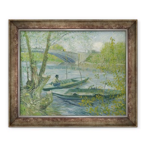 Tablou inramat - Vincent van Gogh - Pescuitul in primavara, Pont de Clichy Asnières, 70 x 85 cm
